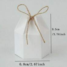 10入六角形人造皮革糖果盒,適用於婚禮慶典裝飾,聖誕節,新年派對,禮品盒