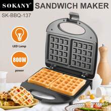 BYQ Máquina eléctrica para hacer wafflera, electrodomésticos de cocina, máquina de desayuno para gofres, olla antiadherente de hierro para hornear - Negro - Ver 1