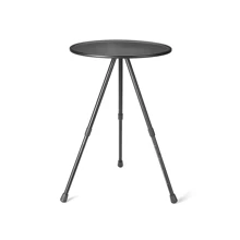 1只黑色簡易鋁合金折疊小型圓桌,適用於戶外活動,露營用可調節桌高,輕巧的咖啡桌 - 黑色 - 查看 4