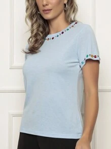 Women T-Shirts - 淺藍色 - 查看 1