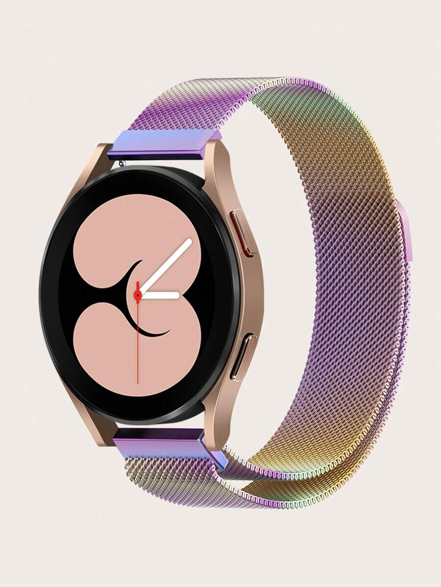 1pc 7 Color Milan Style Magnetic Clasp Stainless Steel Watch Band Compatible With Samsung Galaxy Watch 7/6/5/4, Fits 40mm/42mm/43mm/44mm/45mm/46mm/47mm