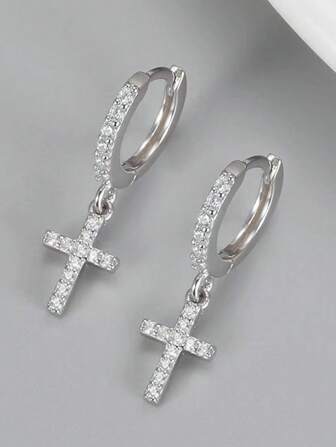 2 件时尚简约水钻合金几何数字 10 设计耳环，高端派对佩戴男女通用礼物，送给男朋友