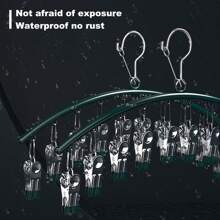 3入組/套不鏽鋼10個夾子衣架,有各種實色,適合晾晒襪子、內衣、毛巾和其他衣物,配備防滑垫和防風夾子,防止衣物受損和滑落,節省空間,易於進行家居晾乾和存儲 - 綠色 - 查看 5