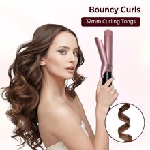 Rizador De Cabello Con Pantalla Lcd De 32 Mm Y Pinza Para Ondas En Color Rosa Dorado - Oro rosa - Ver 3