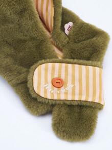 精靈帽寶寶帽,秋冬寶寶圍巾帽組合,保暖防風,a級防靜電 - 青碧色 - 查看 5