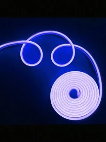 LED Strip Lights, Outdoor /indoor Flexible LED Neon Rope Light,blue Light Strips 5M Waterproof Silicone Light Bar for Garden Party Decor(Include Power Adapter) - Azul - Ver 9