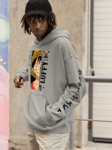 ANIME PIECE Piece Anime Straw Hat Sweatshirt MLT 2033 GEEK FLUX - 灰色 - 查看 2