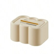 1pc Cloud Shaped Tissue Box Holder Wall Mountable Paper Towel Dispenser Cream Color For Home Kitchen And Bathroom - White base - View 5