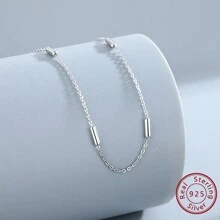 1入組925純銀箍扣環&數據線鏈條帶可調長度(45cm)&不附帶吊墜適用於DIY頸鏈完美適用於女性日常穿著 - 925銀項鍊 - 查看 3