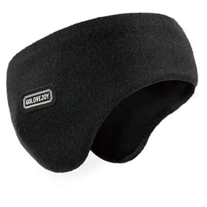 1 件装黑色冬季运动耳罩，防风双层保暖内衬耳套，适合跑步、骑行和户外活动