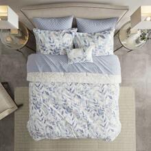 Reversible 8 Piece Comforter Set With Bed Sheets - Blue - View 10