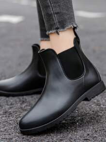 Của phụ nữ Ngoài trời Giày nước Không trượt & Không thấm nước Đối với Có mưa Ngày Với Mềm mại & Thoải mái Đế cao su , Cặp đôi & Thanh thiếu niên Chelsea Phong cách Giày Mưa  Đối với Nghề làm vườn Hoặc Câu cá - màu đen - Xem 9