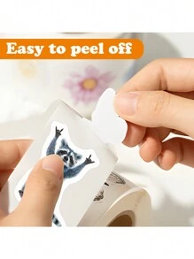 500PCS Cute Cartoon Raccoons Stickers Roll Vinyl Stickers For Scrapbook,Journaling,Laptop,Bumper,Skateboard,Water Bottles,Computer,Phone,Cartoon Stickers Roll Back To School