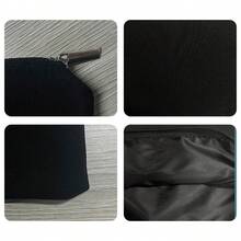 Flower & Letter A 設計女士黑色化妝包,旅行化妝收納袋,拉鍊袋,伴娘手提包,單件派對禮物