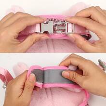 1入組粉色麂皮貓用胸背兩用帶和牽繩,狗用牽繩和胸帶套裝 - 粉色 - 查看 5