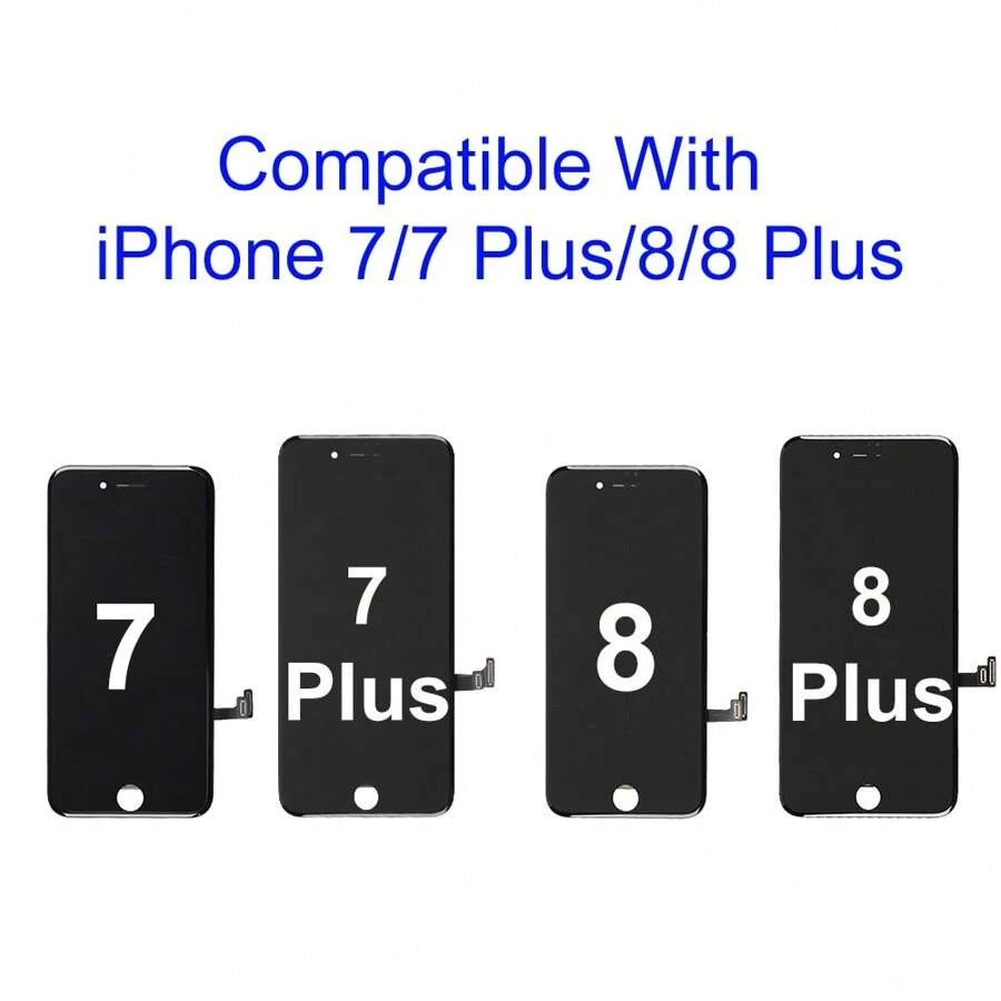 Lcd Display Touch Screen Assembly, Black 1pc, Compatible With Iphone 7/7 Plus/8/8 Plus