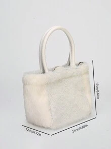 毛絨袋女式手提桶袋毛絨斜跨包ins韓版2023新秋冬