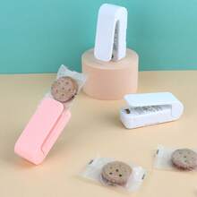 1pc Mini Snack Sealing Machine, Household Portable Hand Pressure Heat Sealer For Plastic Bags - White - View 1