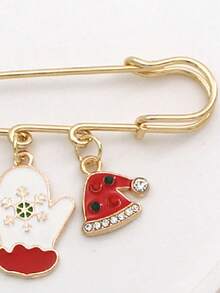 1個聖誕老人卡通造型胸針,衣飾配飾,節慶胸針,聖誕禮物,適合於聖誕節