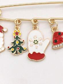 1個聖誕老人卡通造型胸針,衣飾配飾,節慶胸針,聖誕禮物,適合於聖誕節
