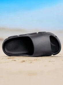 男士黑色eva防滑厚底沐浴鞋,適用於家庭、海灘、室內和室外