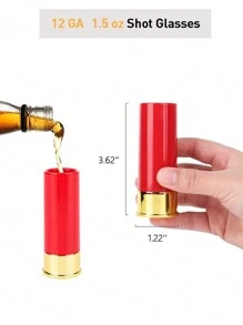 4 Cái/Bộ 12 Gauge Shell Shotgun Shot Glasses Hộp Đựng Hộp Đựng Cốc Uống Nước Cho Săn Bắn Ngày Của Cha Quà Tặng Mới Lạ Cho Cha Kính, Quà Tặng Cho Cha - Đỏ - Xem 8
