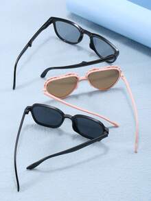 3 件装儿童男孩和女孩混合 PC 材质时尚装饰眼镜