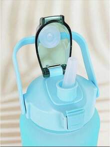 1入2l或750ml或300ml大容量漸層粉紅pc水瓶運動和健身便攜吸管杯,適用於家庭和旅行戶外使用