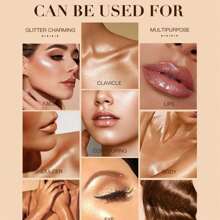 Nuevo polvo suelto iluminador y difuminador de Body de raqueta de hada de caliente, maquillaje natural y estereotipado - 01# blanco nacarado - Ver 5