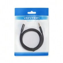 Vention 耳機延長線 3.5 公釐輔助延長線 3 環 4 極公對母立體聲音訊線鍍金相容筆記型電腦、智慧型手機、耳機、平板電腦 - 黑色 - 查看 8