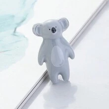 1pc Koala Shaped Ceramic Drawer & Door Knob - Light Grey - View 3