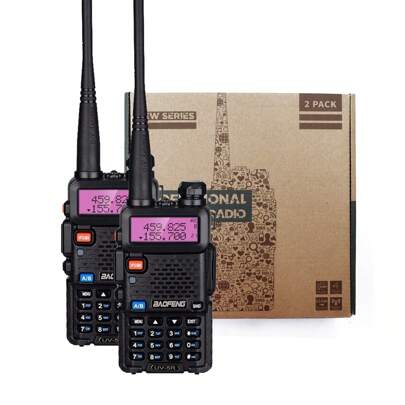  2pcs BAOFENG UV-5R Radio, 5W High Power Dual Band Two-Way Radio, Handheld Portable Walkie Talkie For Business Use, Hotel, Security, Hunting Sports