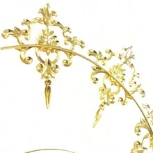 1只金屬太陽女神和光環形頭箍,配有鑽石裝飾,適用於派對 - 金色 - 查看 3