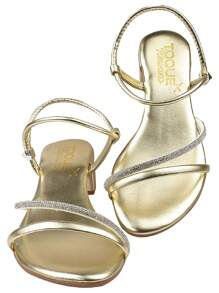 Women Heeled Sandals - Gold - View 4
