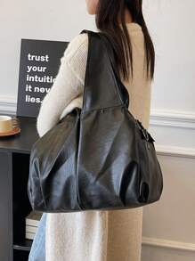 全新女士包 PU 皮革单肩斜挎包 复古休闲软皮大容量手提包