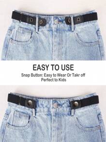 No Buckle Elastic Kids' Toddlers' Belt, Adjustable & Stretchable, Suitable For Boys & Girls Back To School Items