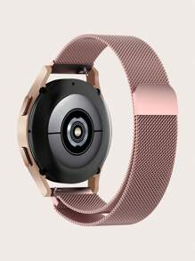 1pc Pink Magnetic Clasp Stainless Steel Watch Band Compatible With Samsung Galaxy Watch 7 / 6 / 5 / 4, Fits 40mm/42mm/43mm/44mm/45mm/46mm/47mm