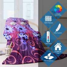 Frazada Matrimonial Ligera Estampada, Flannel Extra Suave - Bronce - Ver 4