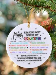 1pc 'Reasons Why You Are Important To Me' Acrylic Pendant Decoration Wall Hanging, Christmas Window Pendant, Memorial Gift, Christmas Decoration - Multicolor - View 1
