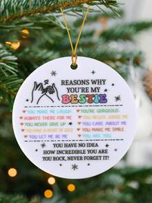 1pc 'Reasons Why You Are Important To Me' Acrylic Pendant Decoration Wall Hanging, Christmas Window Pendant, Memorial Gift, Christmas Decoration - Multicolor - View 5