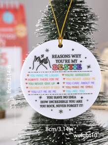 1pc 'Reasons Why You Are Important To Me' Acrylic Pendant Decoration Wall Hanging, Christmas Window Pendant, Memorial Gift, Christmas Decoration - Multicolor - View 2