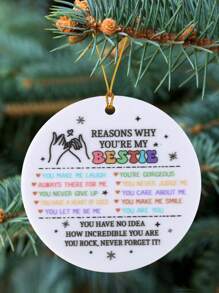 1pc 'Reasons Why You Are Important To Me' Acrylic Pendant Decoration Wall Hanging, Christmas Window Pendant, Memorial Gift, Christmas Decoration - Multicolor - View 4