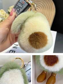 1入組(3.93in*3.14in)蓬鬆毛球吊墜可愛毛絨吊墜鑰匙扣吊墜 休閒時尚吊墜 手提包吊墜 手袋裝飾 禮品紀念品保暖吊墜 假的貂皮酪梨汽車鑰匙鍊 吊墜女士包吊墜 情侶吊墜 中性包吊墜男女適用 禮品配飾裝飾鑰匙扣吊墜 - 彩色 - 查看 4