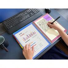 1pc Marble Pattern Spiral Binder Notebook With Pp Pocket And Memo Pad, Multifunctional Organizer Portfolio Notebook - marble - View 7