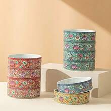 1 Pieza Bandeja De Bocadillos De Esmalte Azul, Plato Divisor De Cerámica - Azul - Ver 7