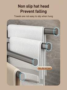 حامل منشفة بحجرتين دوار للحمام 1قطعة، تثبيت حائطي لحامل منشفة بثقوب تركيب