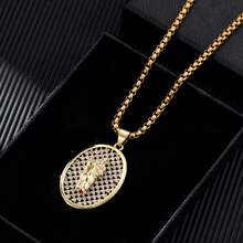 1個18k金電鍍無性別運動嬉哈風格鑲嵌石墨烯中的聖猶大,聖猶大,聖本篤獎章項鏈,24英寸盒鏈,萬聖節,聖誕節,感恩節完美禮物