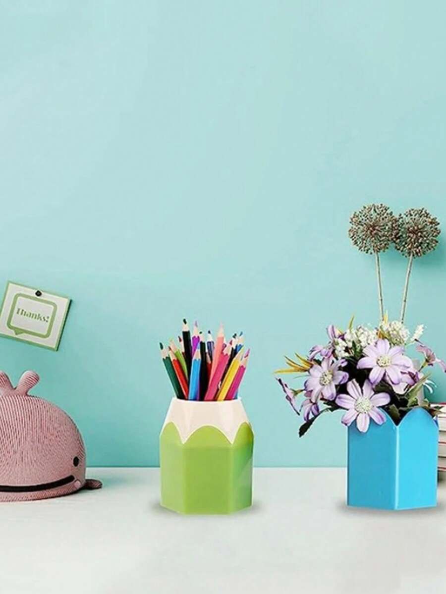 1入組筆筒桌面收納盒,適用於學生和辦公室工作者,裝飾性辦公用品