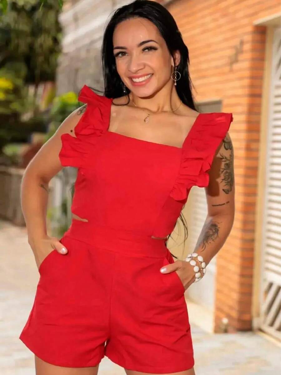 Women Jumpsuits - 紅色 - 查看 1