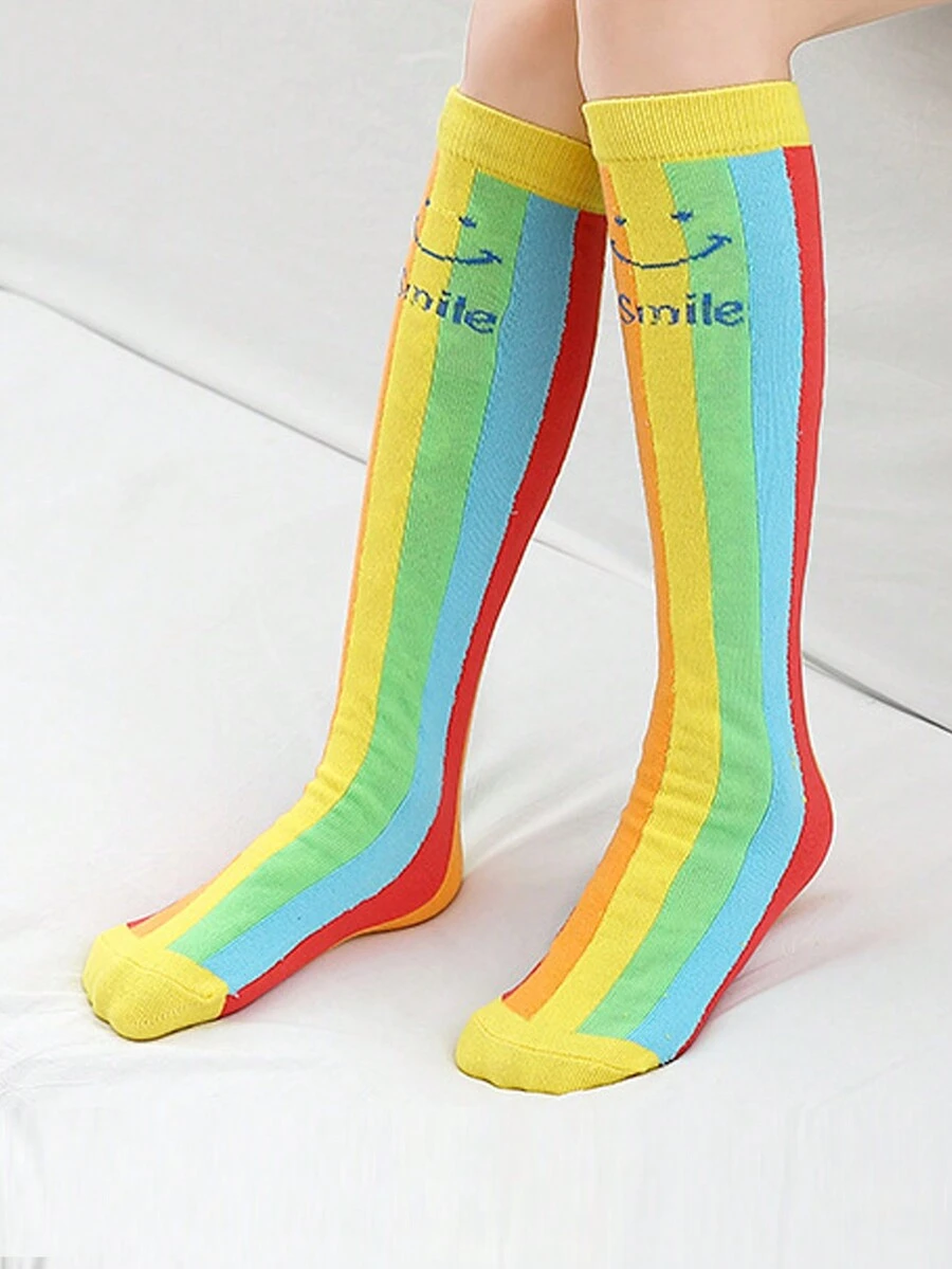 Calcetines Altos Infantiles Hasta La Rodilla - Multicolor - Ver 1
